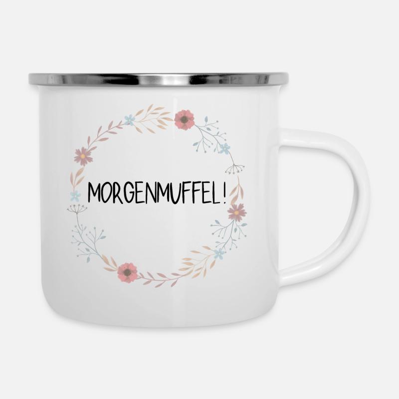 Morgenmuffel! - Emaille-Tasse - Weiß