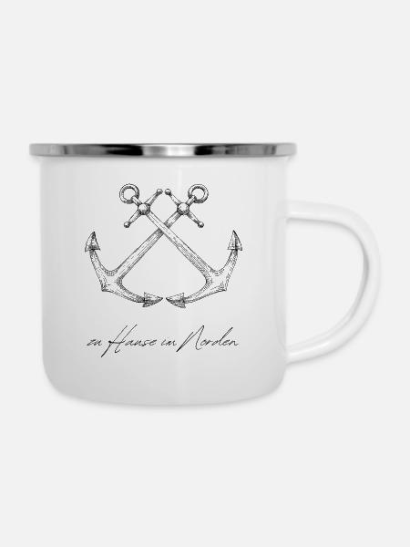 Maritim - Emaille-Tasse - Weiß