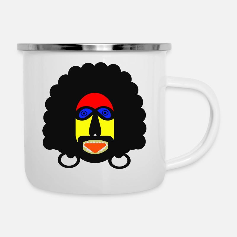 Herr Curly - Emaille-Tasse - Weiß