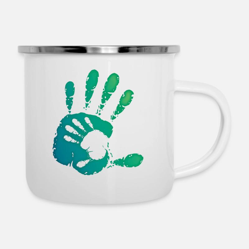 HANDS - TURQUOISE - Camper Mug - white