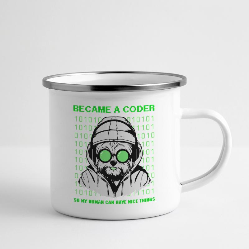 Became a Coder – Hacker Dog Binary Look Camper Mug