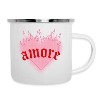 Brennende Liebe - Emaille-Tasse - Weiß - Rechts