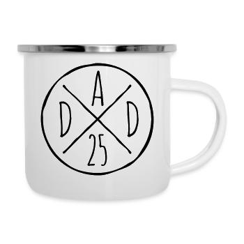 Dad 25 Vater Baby Papa 2025 - Emaille-Tasse - Weiß - Rechts