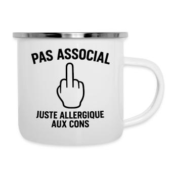 Nicht asozial, nur allergisch gegen Idioten - Emaille-Tasse - Weiß - Rechts