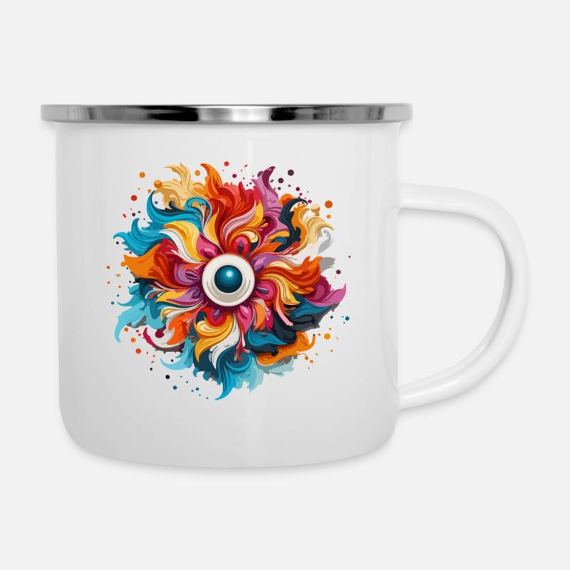 Couleur Œil - Tasse émaillée - blanc