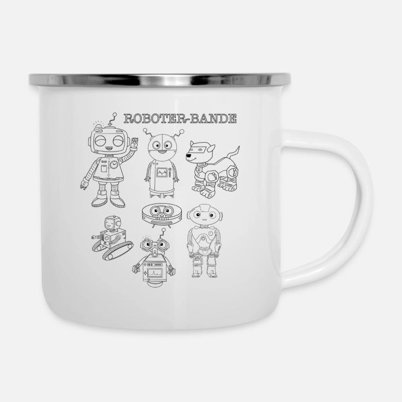 Plus de robots, plus de plaisir - Tasse émaillée - blanc