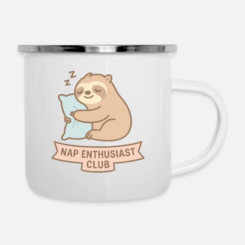 Sleeping raccoon illustration - Camper Mug - white