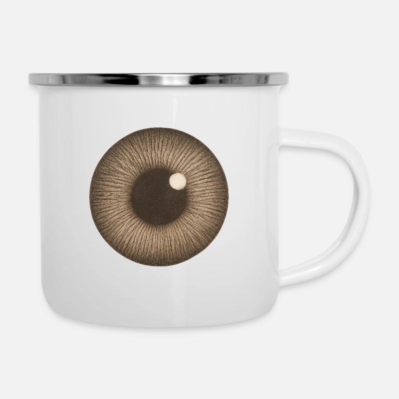 Iris brun gros plan - Tasse émaillée - blanc
