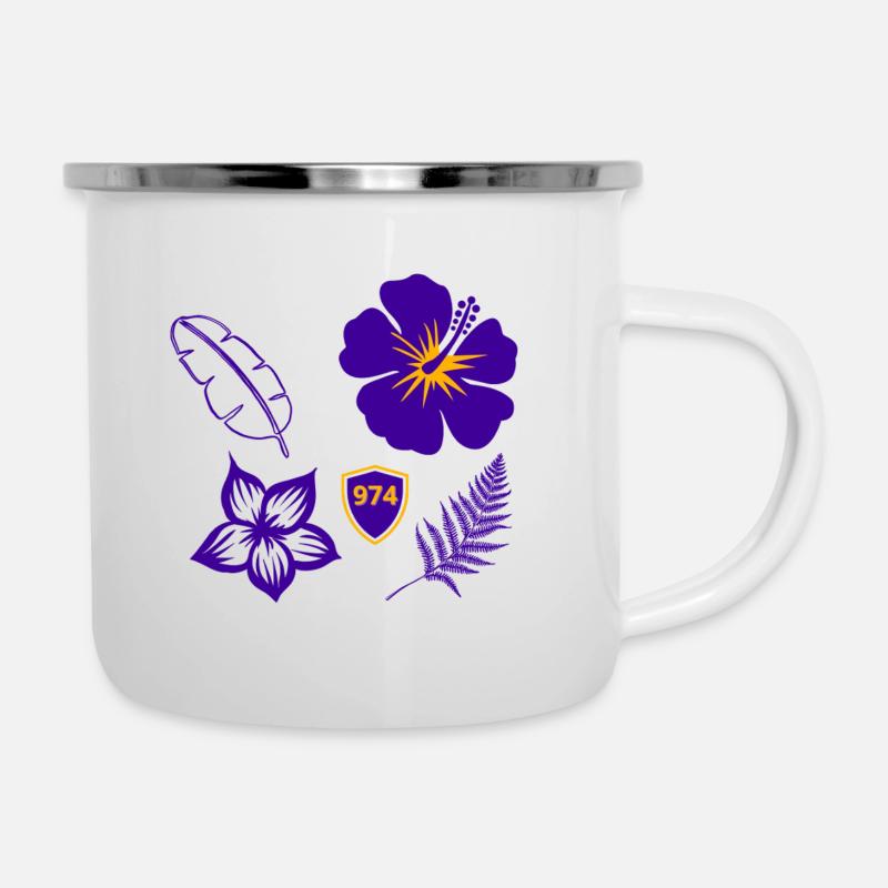 Purple Hibiscus Shield 974 - Camper Mug - white