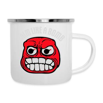 Calme comme une bombe Paradoxe Ironie Humour Blague explosive - Tasse émaillée - blanc - Droite
