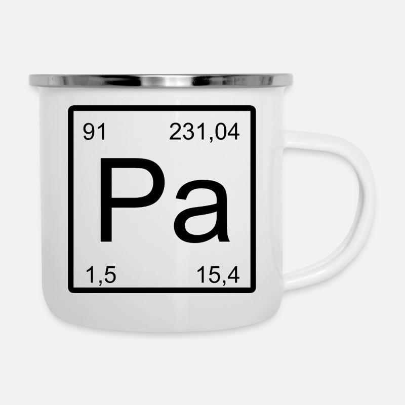 Protactinium Pa Element Typography - Camper Mug - white