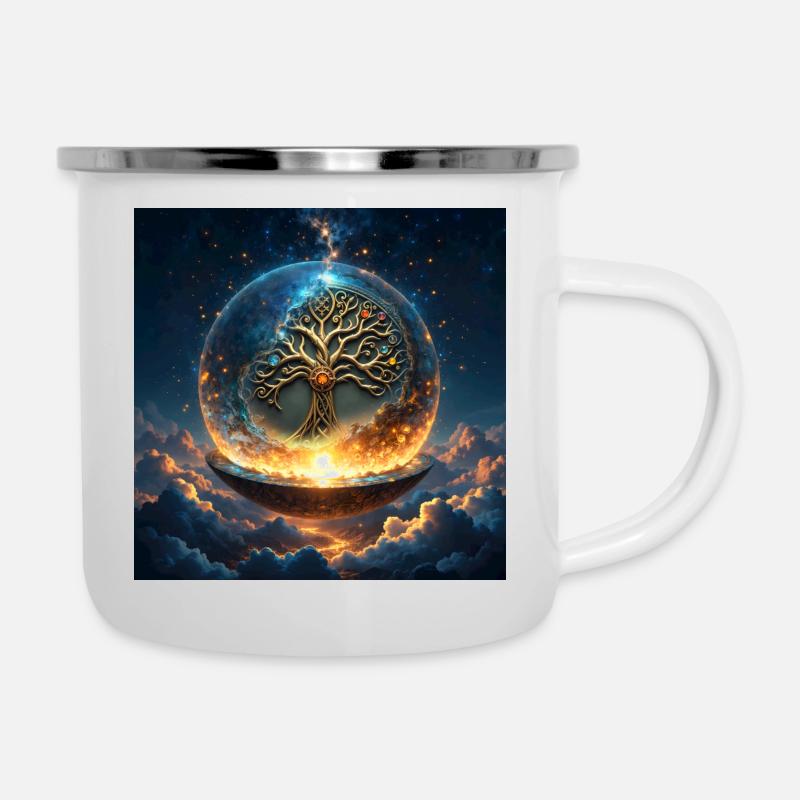 Celestial Orb Tree - Camper Mug - white