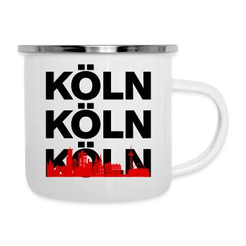 KÖLN SKYLINE – DOM POWER! - Emaille-Tasse - Weiß - Rechts