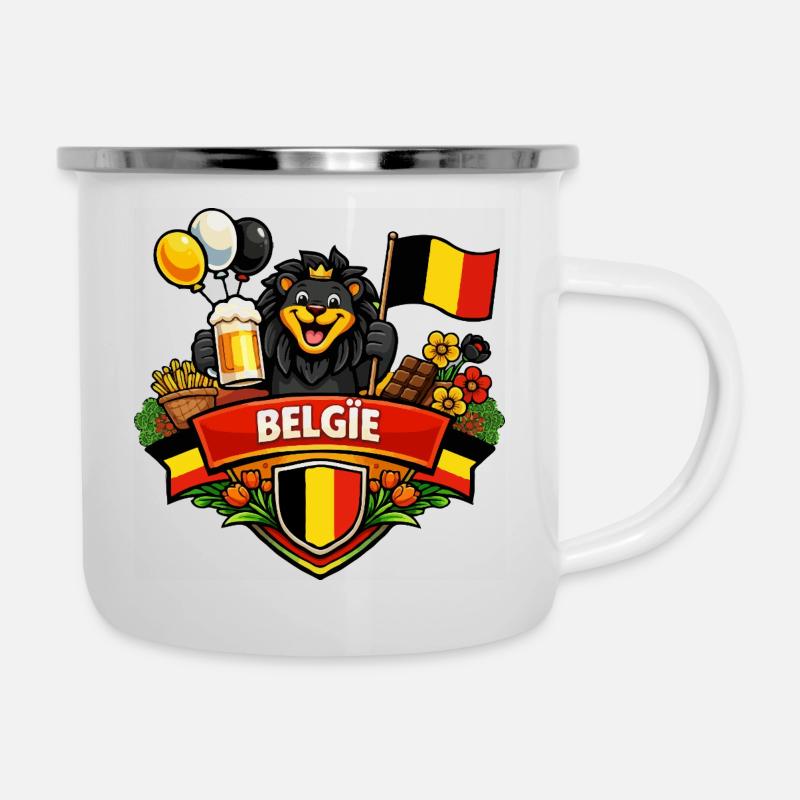 Belgium cheerful logo - Camper Mug - white