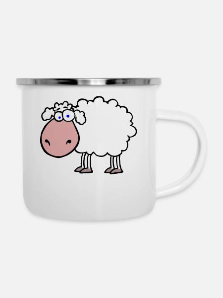 Schaf - Emaille-Tasse - Weiß