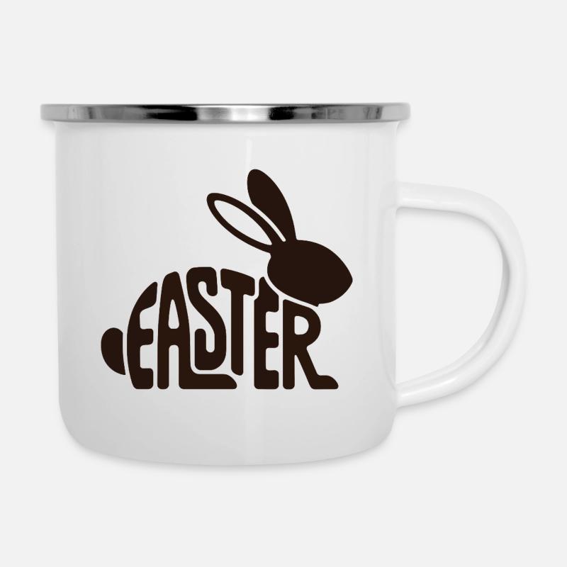 Easter Bunny Typo Shape - Camper Mug - white