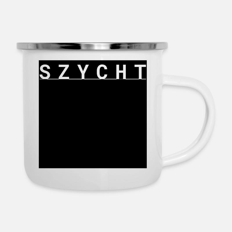 SZYCHT // Kattowitz Edition - Emaille-Tasse - Weiß