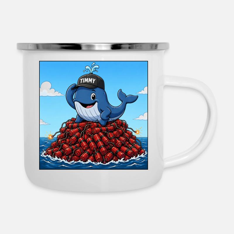 Timmy der Wal - Emaille-Tasse - Weiß