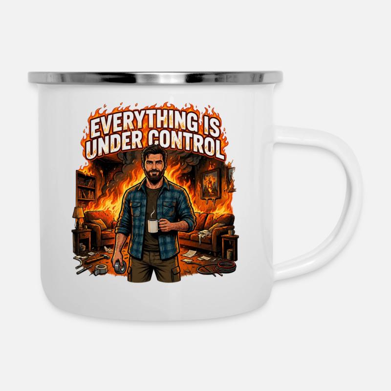 Everything Is Under Control: Funny Sarcastic Chaos - Camper Mug - white