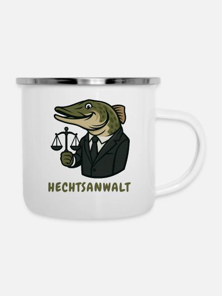 HECHTSANWALT  - Emaille-Tasse - Weiß