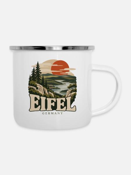 Eifel Germany Wild Nature - Emaille-Tasse - Weiß