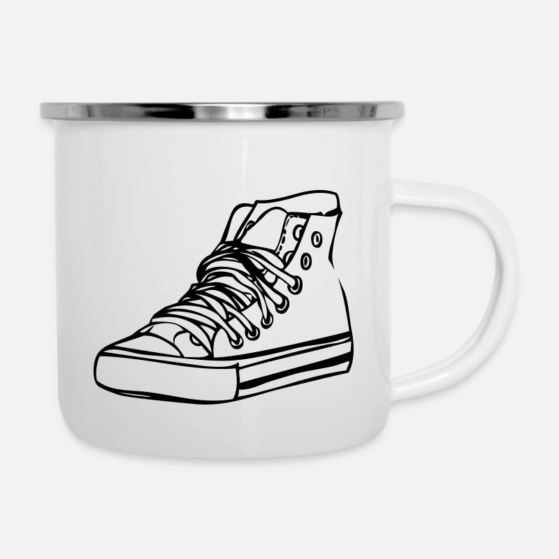 Basketball - Emaille-Tasse - Weiß