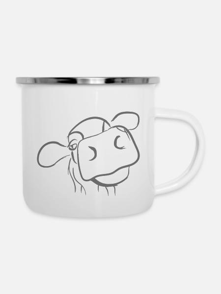 Allgäu Kuh - Emaille-Tasse - Weiß