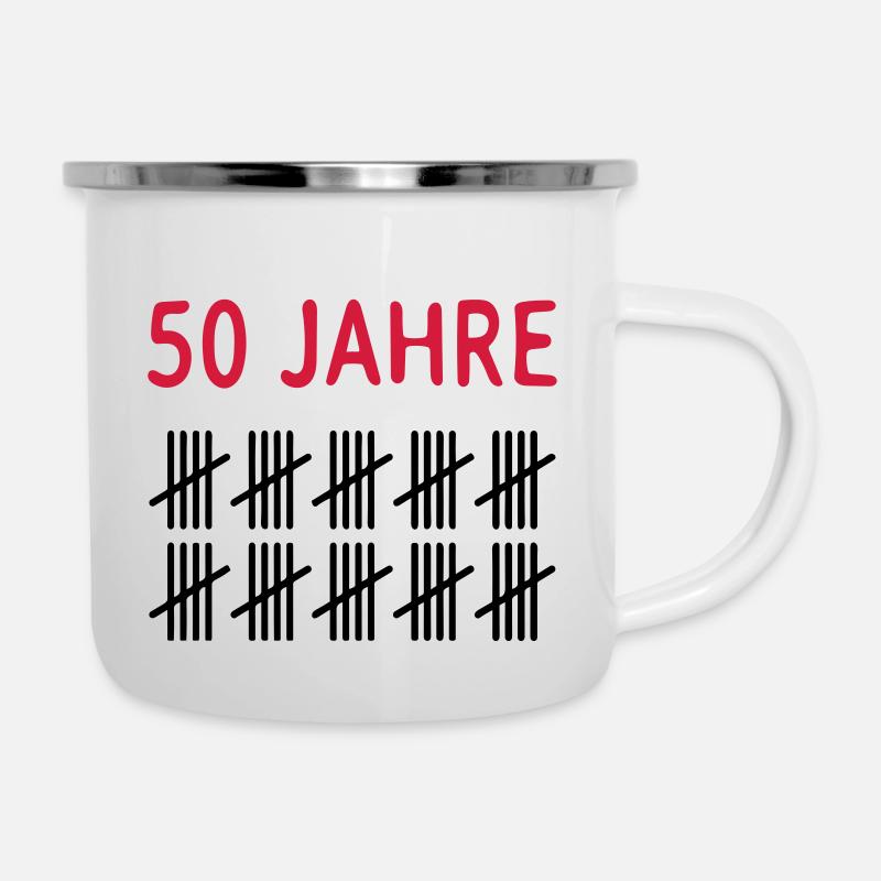 50 anni - Tazza smaltata - bianco