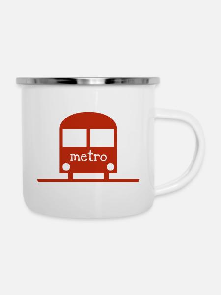 Metro - Emaille-Tasse - Weiß