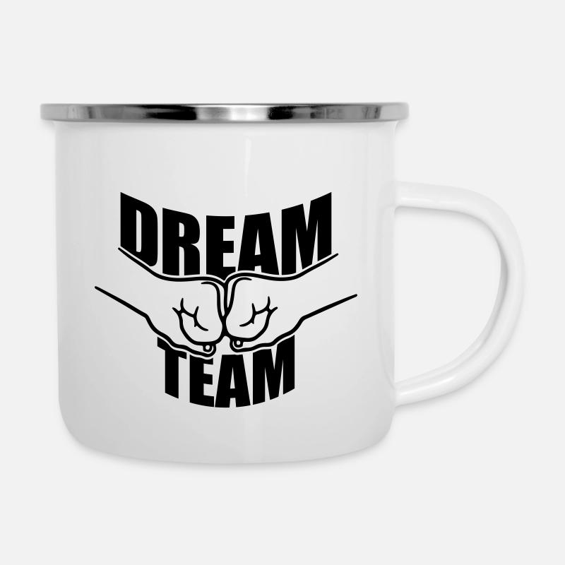 Faustschlag Dream Team - Emaille-Tasse - Weiß