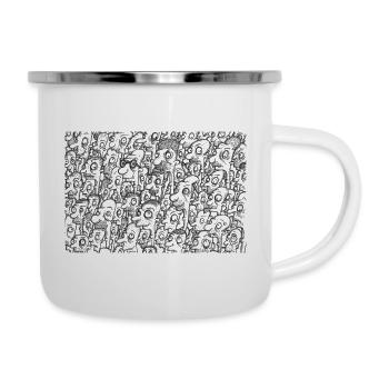 Crazy heads in back - Camper Mug - white - Right