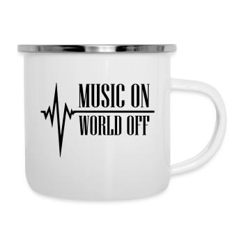 Heart Beat Music On World Off - Tasse émaillée - blanc - Droite