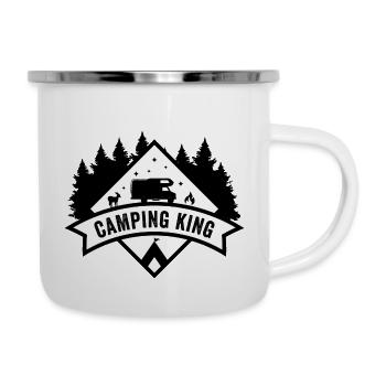 Camper camping king caravane camper hommes - Tasse émaillée - blanc - Droite
