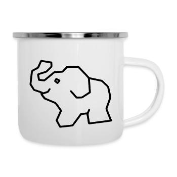 Éléphant - Tasse émaillée - blanc - Droite