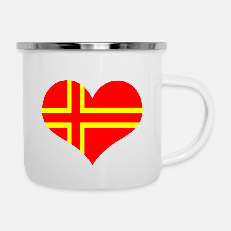 Herz Norman Flagge - Emaille-Tasse - Weiß