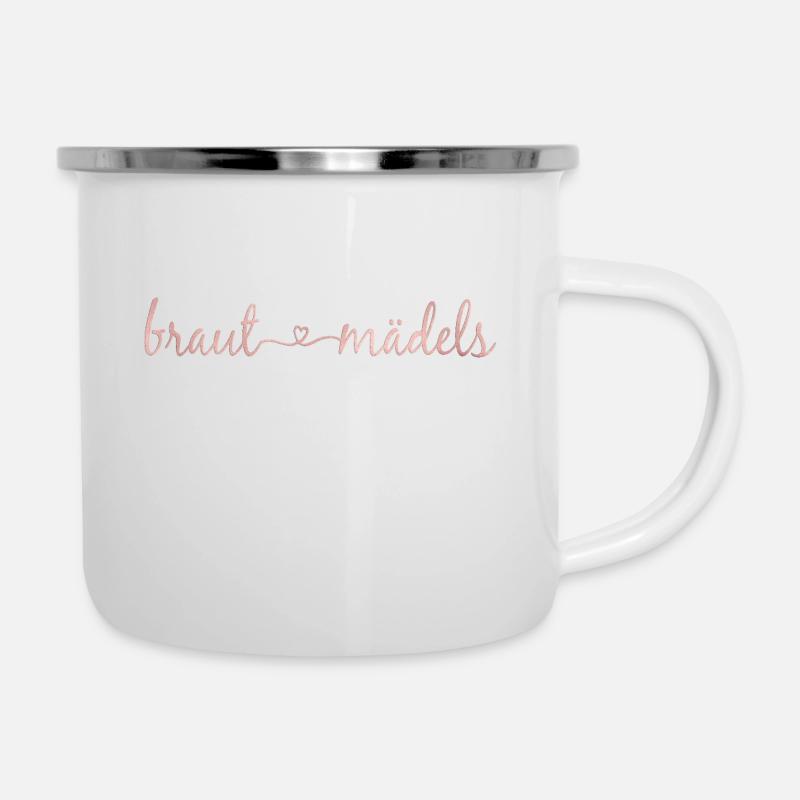 TEAM BRAUT HERZ 3 - Emaille-Tasse - Weiß