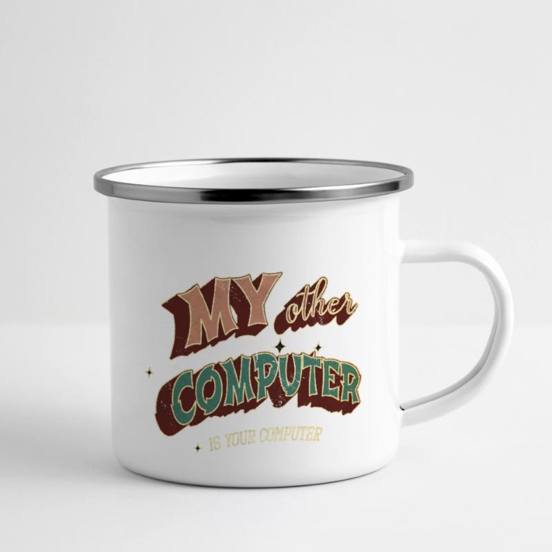 hacking coding hacking hack out glitch present Emaille-Tasse