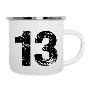 13 - Tasse émaillée - blanc - Droite