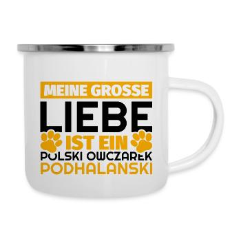 Polski Owczarek Podhalanski Geschenke lustig - Emaille-Tasse - Weiß - Rechts