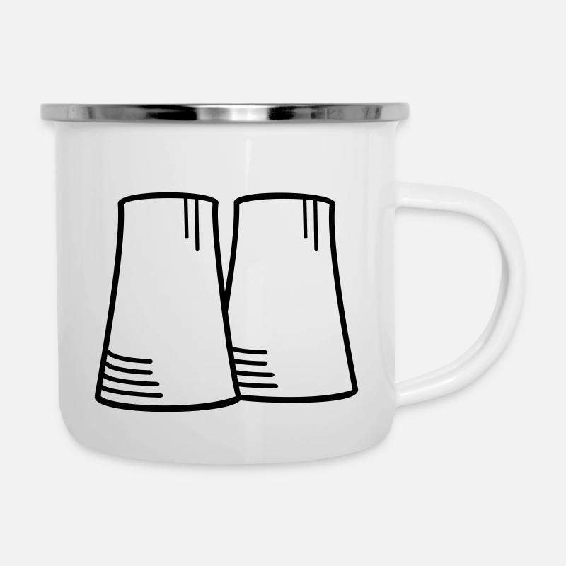 Réacteur atomique (1c, dessin au trait) - Tasse émaillée - blanc