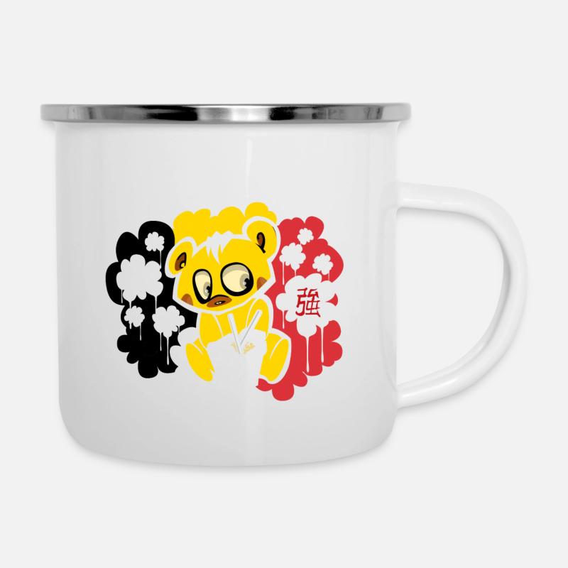 Bär - Emaille-Tasse - Weiß