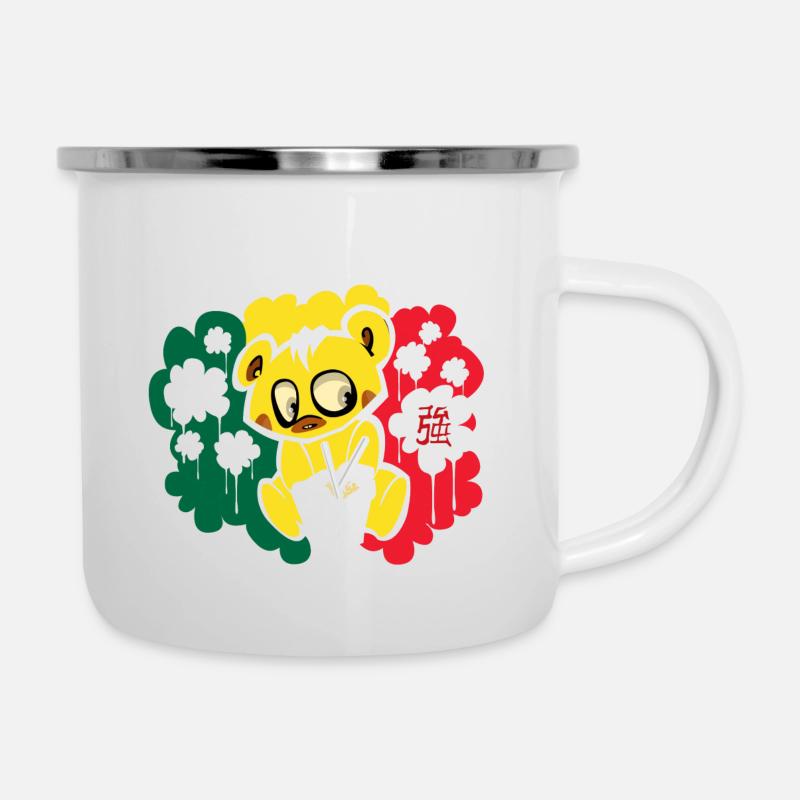 Bär - Emaille-Tasse - Weiß