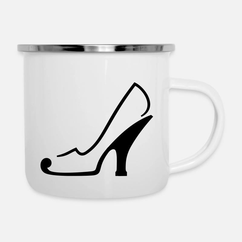 Heel Heel Pumps Stiletto Sock Shoe Design - Tazza smaltata - bianco
