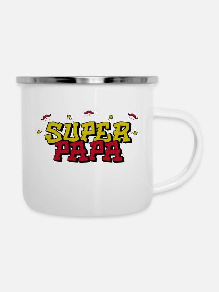 Super Daddy Graffiti - Emaille-Tasse - Weiß
