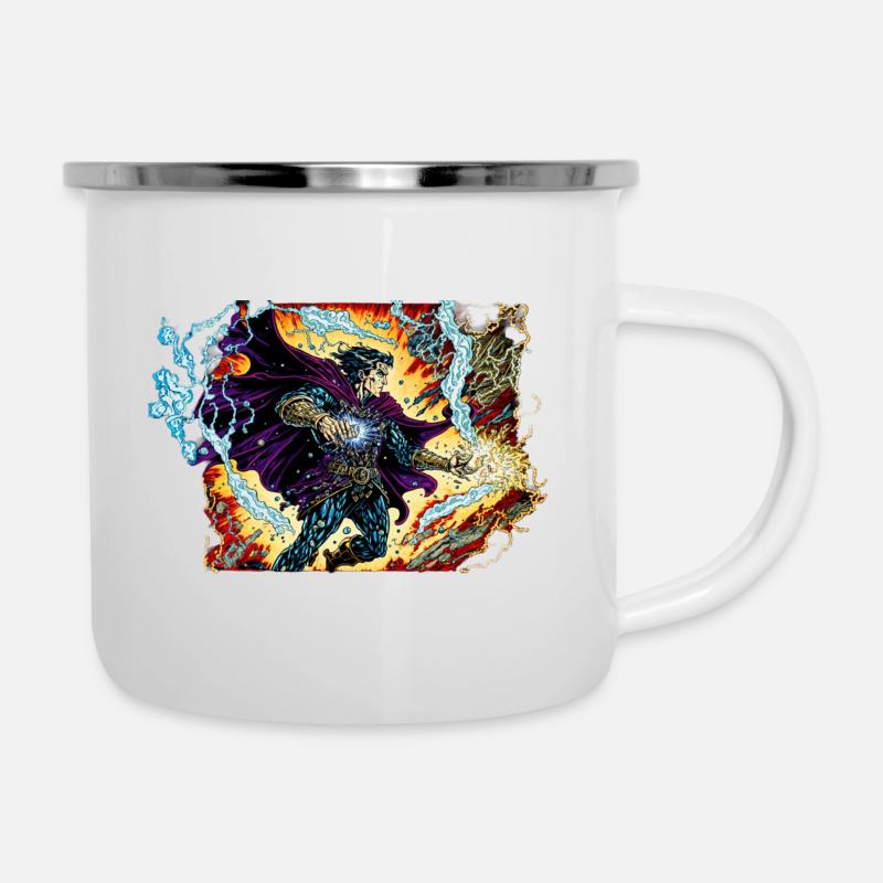 Magier - Emaille-Tasse - Weiß