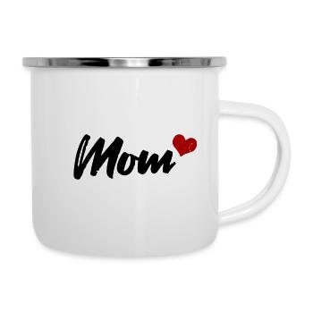 Mamma Cuore - Tazza smaltata - bianco - Destra