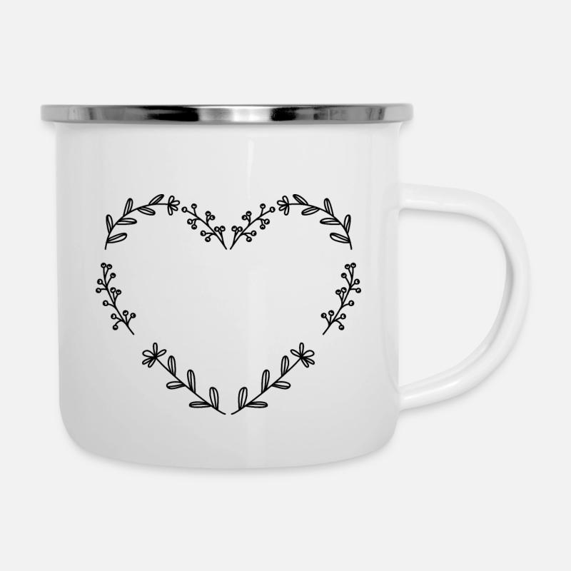 Herz - Emaille-Tasse - Weiß