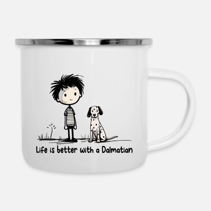 Drôle de design dalmatien avec dicton - Tasse émaillée - blanc