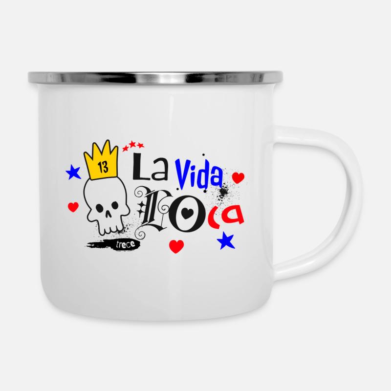 La Vida… - Emaille-Tasse - Weiß