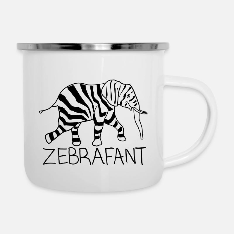 Zebra Elephant Black - Camper Mug - white
